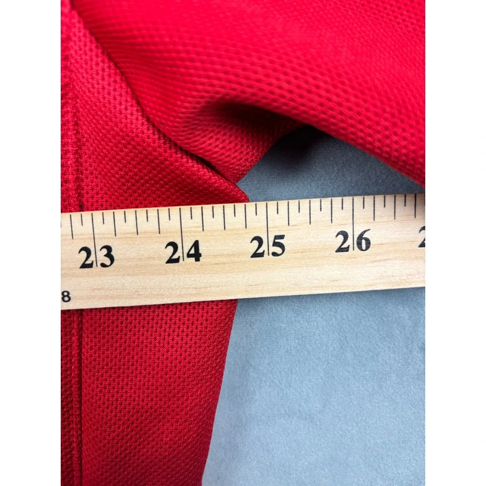 OGIO Mens Red Full Zip Performance Jacket Total Logo XL Textured Knit Mock Neck
